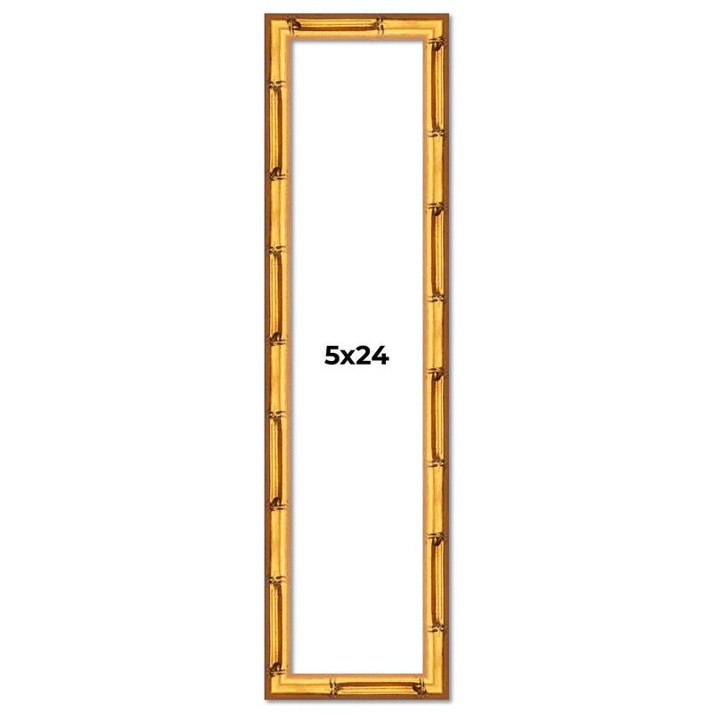 5x24 Frame Gold Bamboo Picture Frame Modern Photo Frame Includes UV Acrylic Shatter Guard Front Acid Free Foam Backing Board