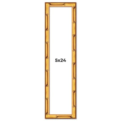 5x24 Frame Gold Bamboo Picture Frame Modern Photo Frame Includes UV Acrylic Shatter Guard Front Acid Free Foam Backing Board