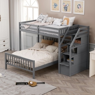Twin over Full Loft Bed with Staircase - Bed Bath & Beyond - 36719610