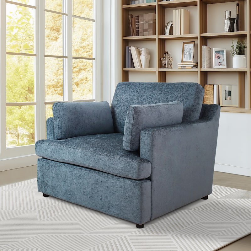 Naro Modern Fabric Accent Chair with Removable Cushion by Christopher Knight Home - Blue