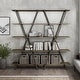 preview thumbnail 2 of 4, Leighton Industrial Oak and Gun Metal 5-Shelf Bookcase by Furniture of America