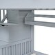 preview thumbnail 18 of 16, Gray Full over Full Size Solid Wood Castle Bunk Bed with Drawers & Slide