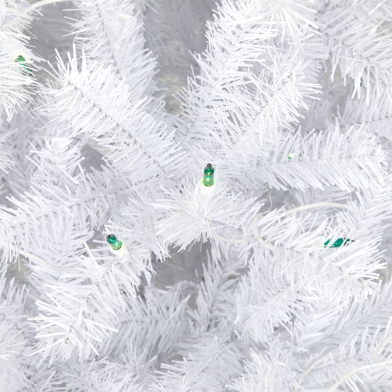 6.5' Slim Geneva White Spruce Artificial Christmas Tree Green Lights - 6.5 Foot
