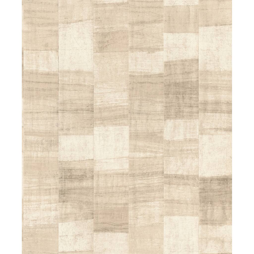 A-Street Prints Ivo Beige Block Stripe Wallpaper