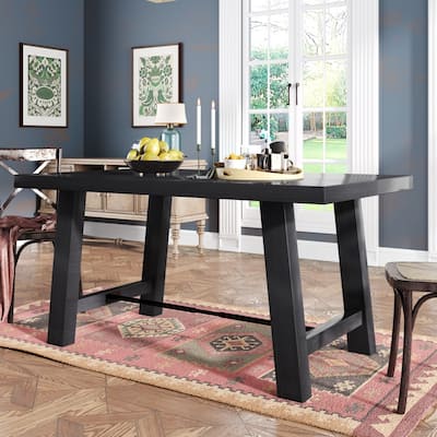 Wood Dining Table Kitchen Furniture Rectangular Table for up to 6