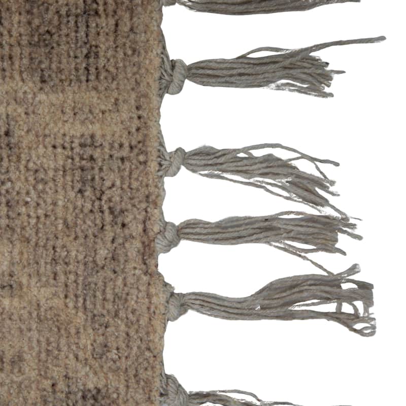 Cotton Chenille Distressed Print Rug with Fringe