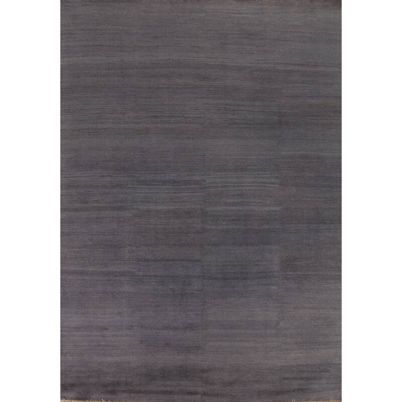 Grays & Blues Modern Gabbeh Oriental Area Rug Hand-Knotted Wool Carpet - 6'5" x 9'5"