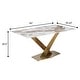 preview thumbnail 63 of 75, Voren Modern Rectangular Dining Table, Sintered Stone/Tempered Glass Top & Stainless Steel Gold Finish Pedestal Base