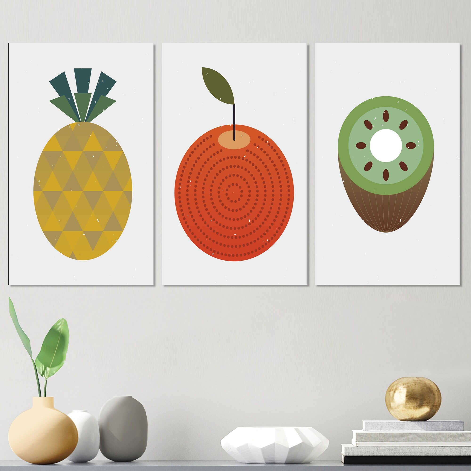Designart Organic Vintage Fruits III Traditional Art Collection Set-image