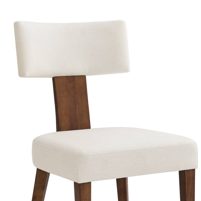 18.1 in Solid Wood Upholstered Dining Chair With Curved Backrest - 19.1"D x 19.4"W x 33.6"H