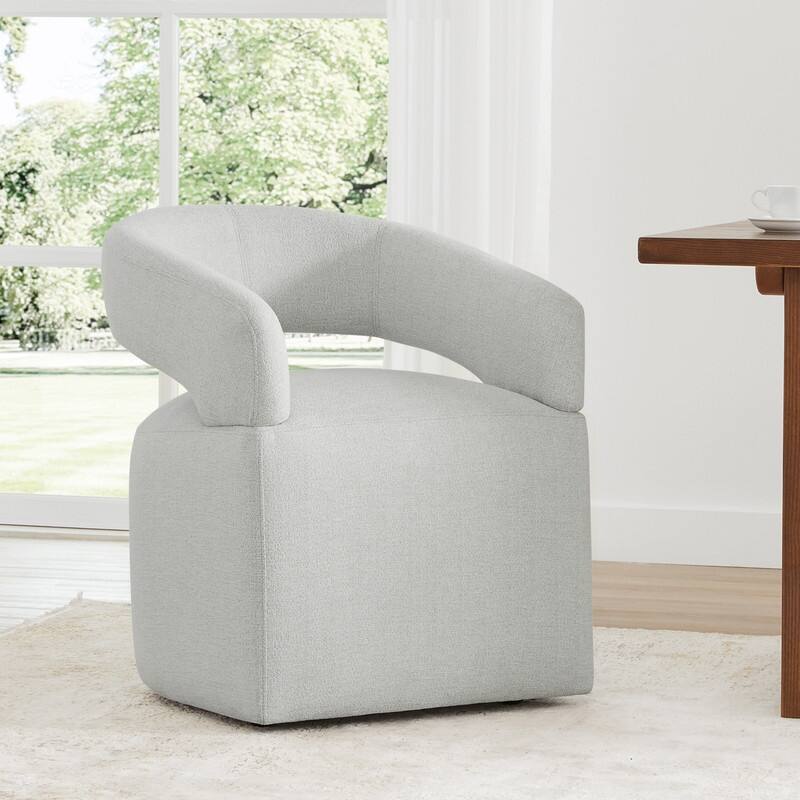 Spruce & Spring Parker Modern Mobile Dining Chair with Casters & Open Back - Single - Light Grey(Multi-Colored)