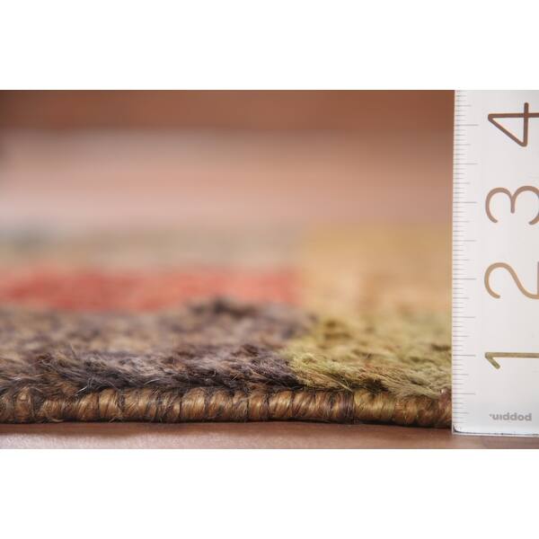 Multi-Color Checkered Contemporary Runner Rug Handmade Jute Carpet - 2 ...