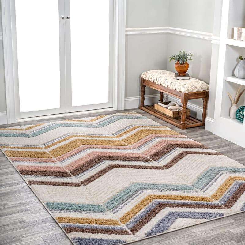 JONATHAN Y Sofie Tropical Leaves Area Rug