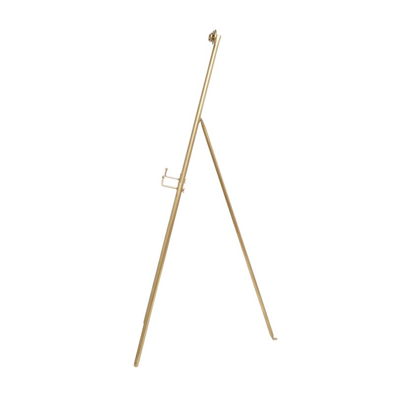 Metal Adjustable 3 Tier Easel with Bow Top - Gold - Roche River Decor