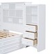 preview thumbnail 12 of 12, Twin Wood Platform Bed with Storage Cabinet and Drawers, White