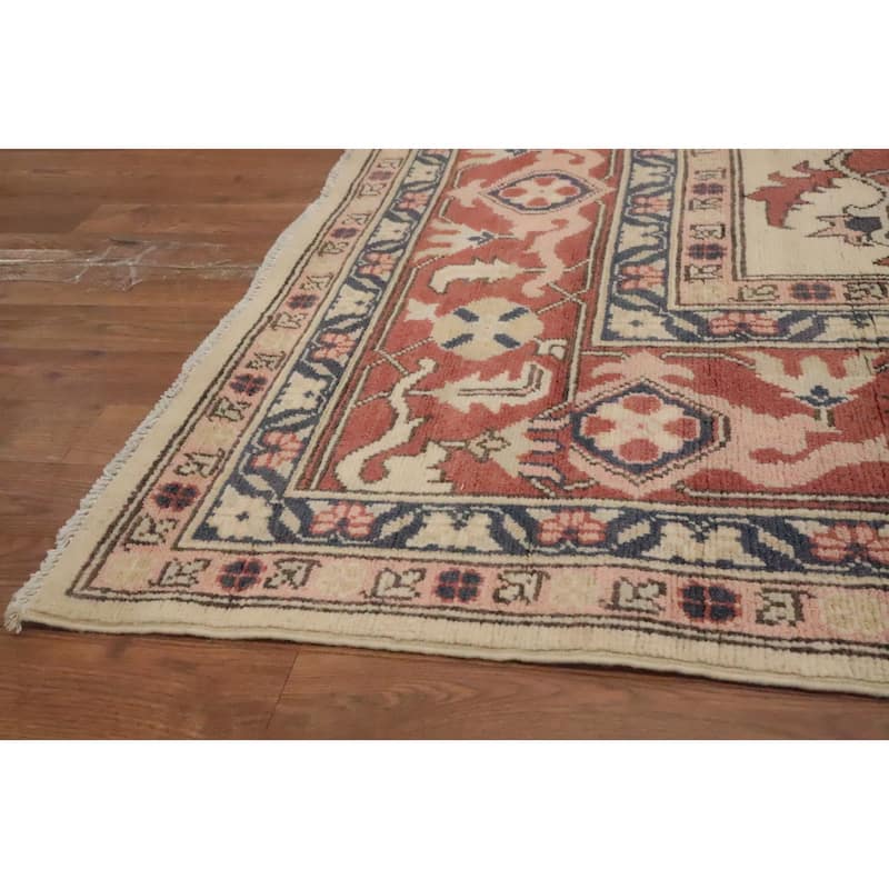 Hand Knotted Oriental 100% Wool Carpet Traditional Medallion Oranges & Rust Heriz (serapi) Area Rug - 10' 1'' X 8' 2''