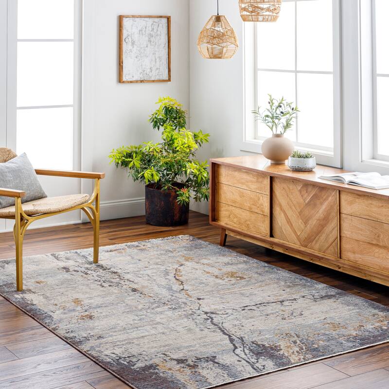 Nayeli Modern & Contemporary Area Rug - 7' 10" x 9' 8" - Beige/Medium Gray