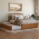 preview thumbnail 52 of 84, Richmond Solid Wood Platform Bed with Footboard & Twin XL Trundle Light Toffee - Queen
