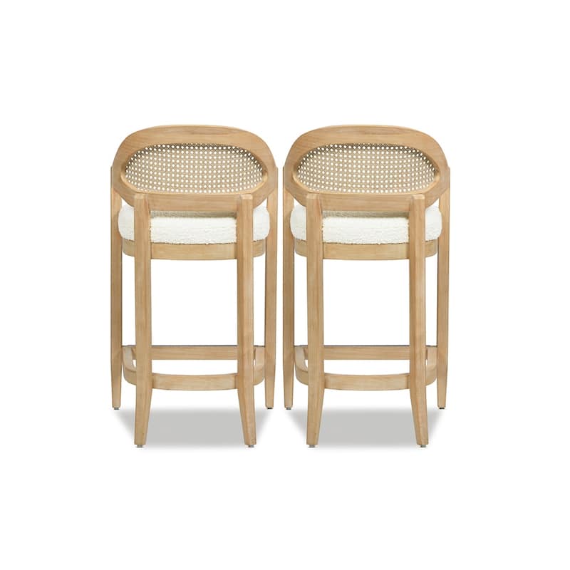 Americana Mid-Century Modern Rattan Cane Back Counter and Bar Stool