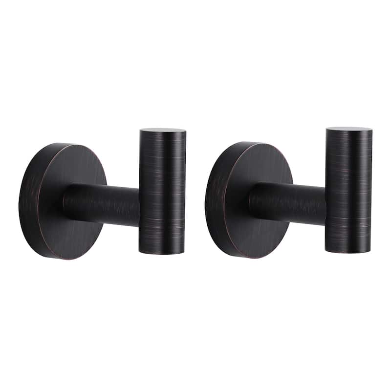 WOWOW Stainless Steel J-Hook Robe/Towel Hook 2 PCS - Oil Rubbed Bronze