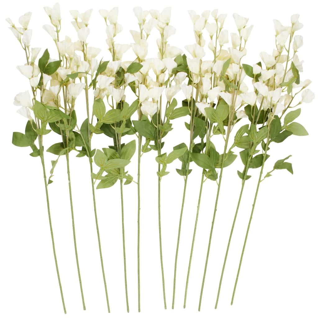 Faux Foliage Sweet Pea Tall Artificial Flower Stem - Set of 12 White - Roche River Decor