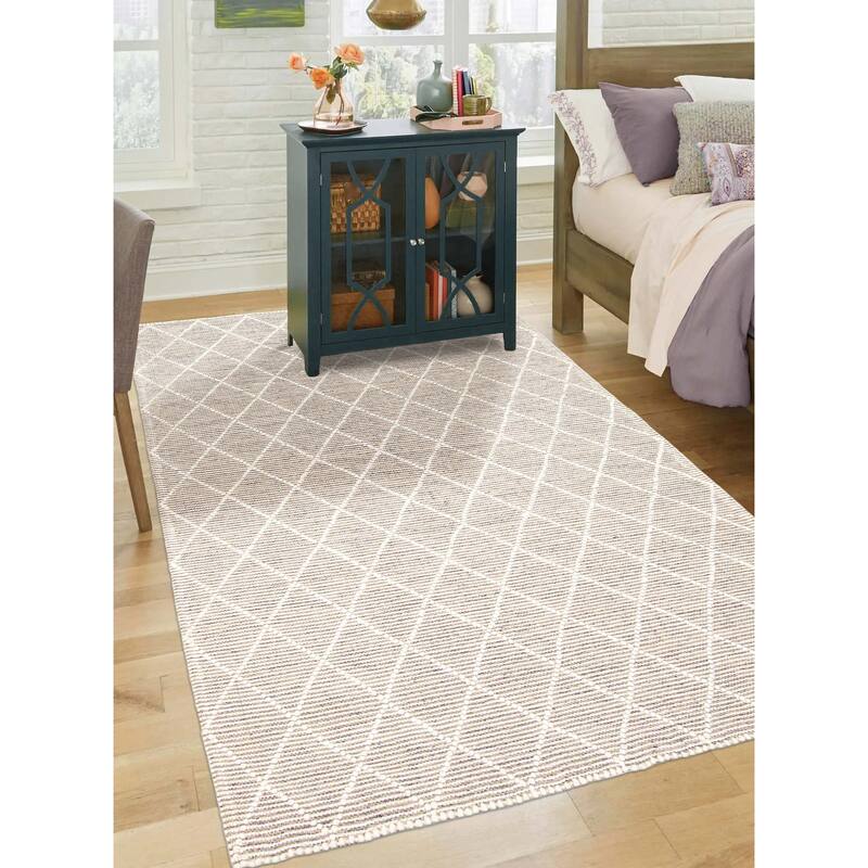 ECARPETGALLERY Braid weave Sienna Grey Wool Rug - 5'3 x 7'3