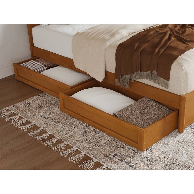 Roslyn Platform Bed with Panel Footboard and Storage Drawers