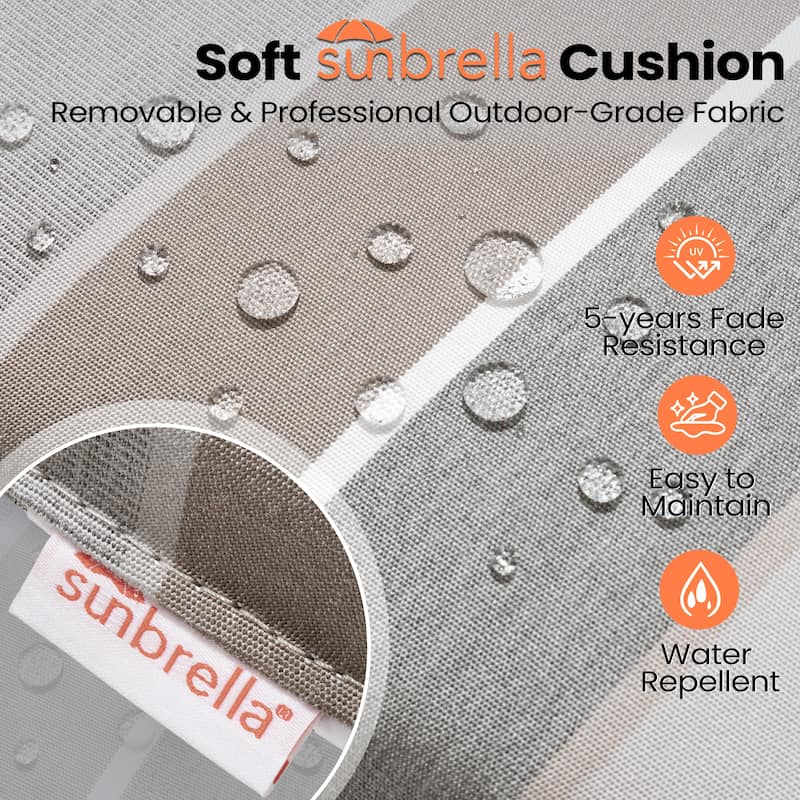 Pellebant Patio Outdoor Aluminum Swivel Bar Stools with Sunbrella Cushion - 21.7 in W x 16.5 in D x 46 in H