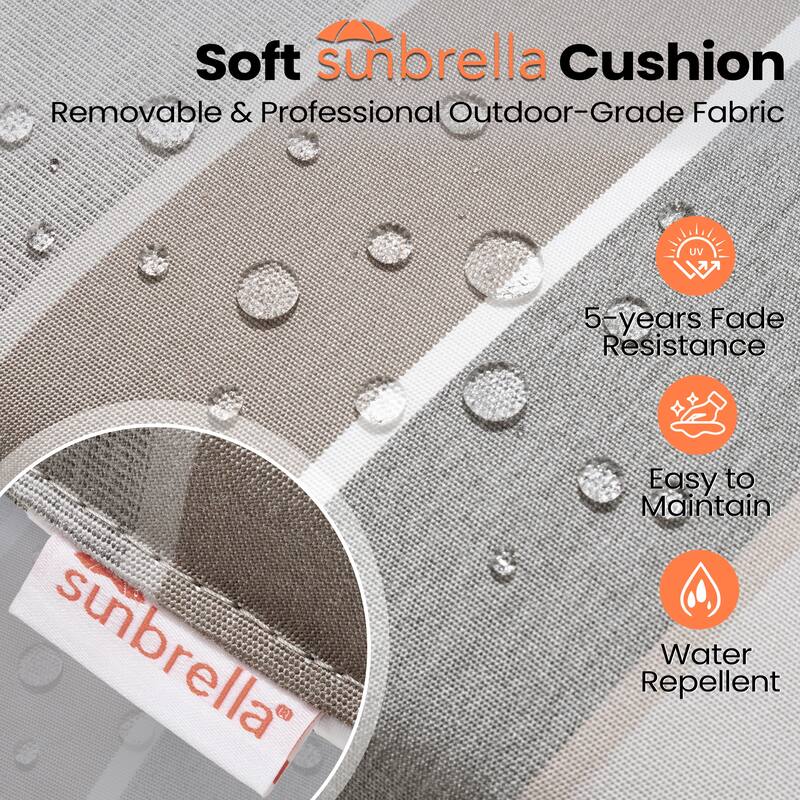 Pellebant Patio Outdoor Indoor Aluminum Swivel Bar Stools Dining Chairs with Sunbrella Cushion