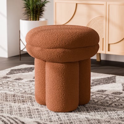 Furniture of America Ronan Modern 18-inch Mushroom Upholstered Ottoman