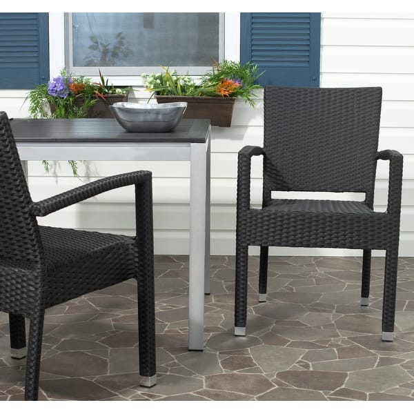SAFAVIEH Outdoor Nautica Arm Chair (Set of 2) 22Wx23Dx34H Bed