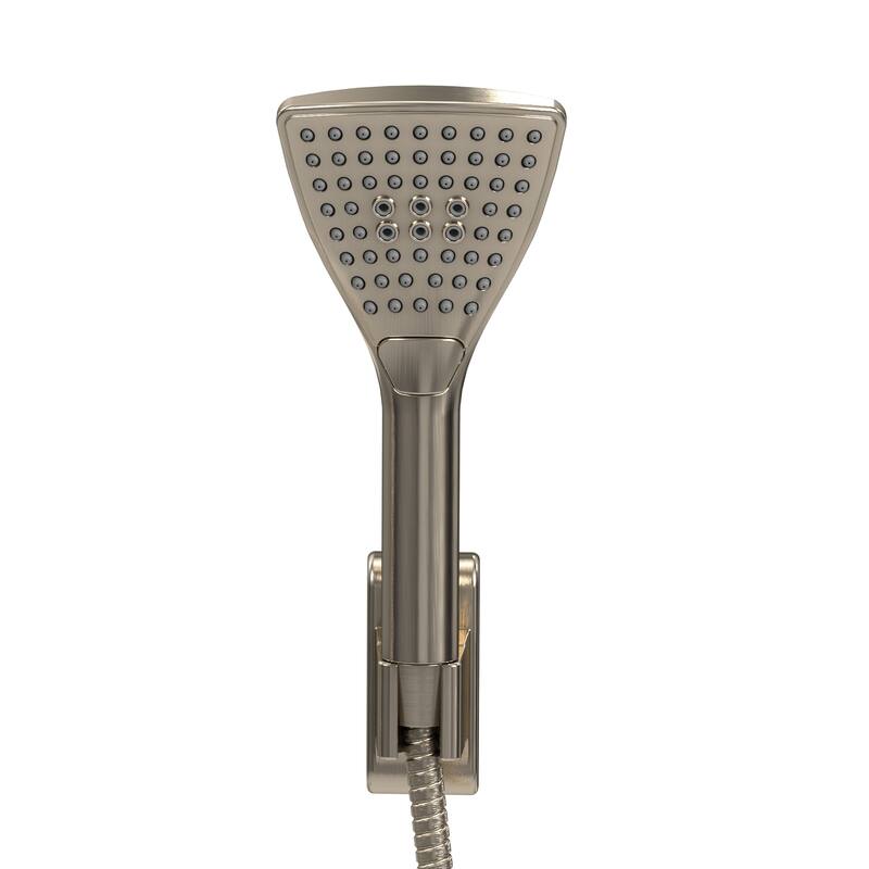 PowerShot 8-in Drill-less Shower System with Multi-function Showerhead and Multi-fucntion Handshower Brushed Nickel 1.8 GPM