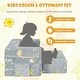 preview thumbnail 9 of 7, Grey Kids Play Sofa with Ottoman and Removable Machine Washable Cover - 42" x 20.5" x 16.5" (L x W x H)