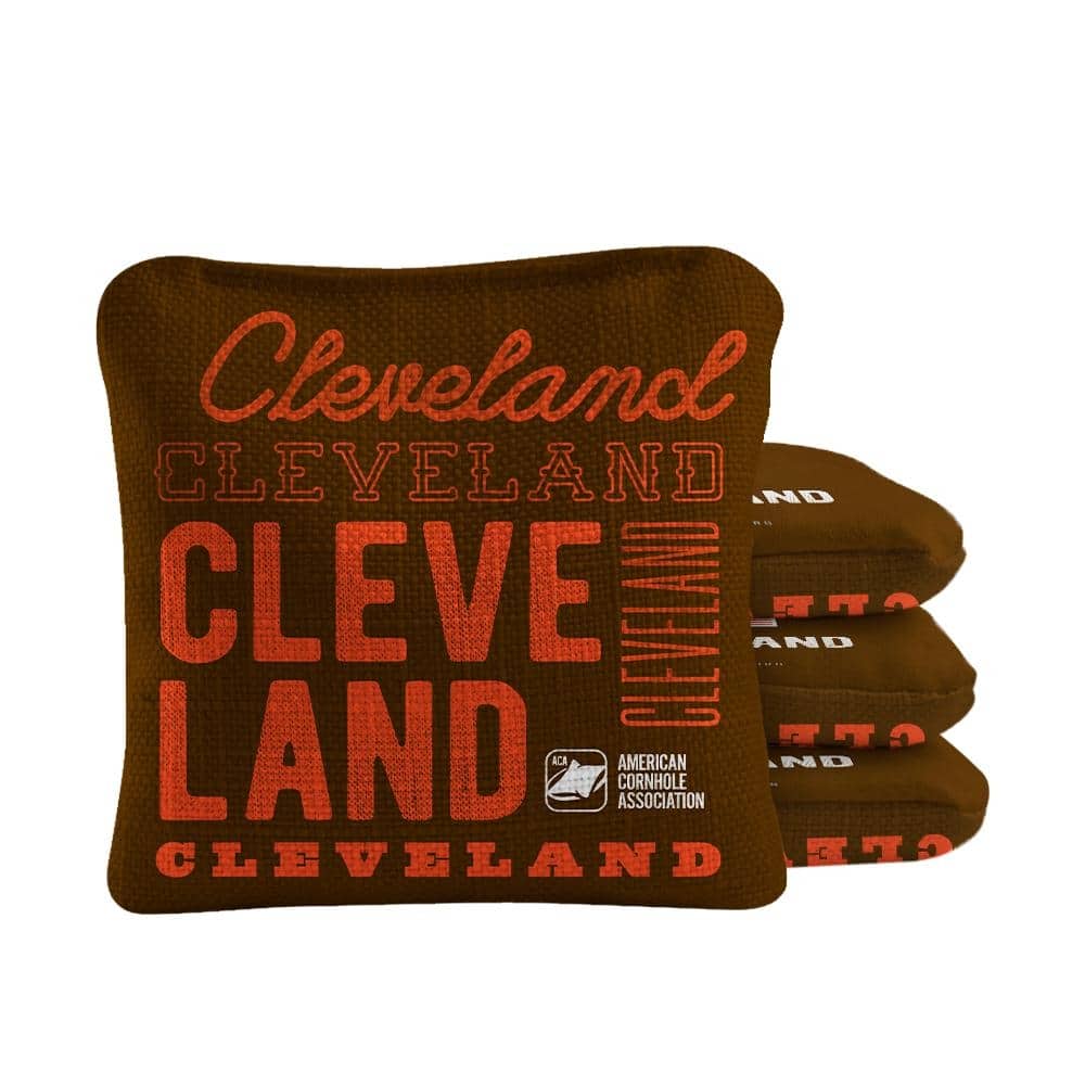 Cleveland Football Brown Dual Sided Cornhole Bags