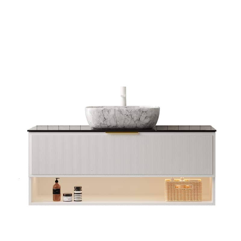 Floating Vanity Set with Smart Sensor Light