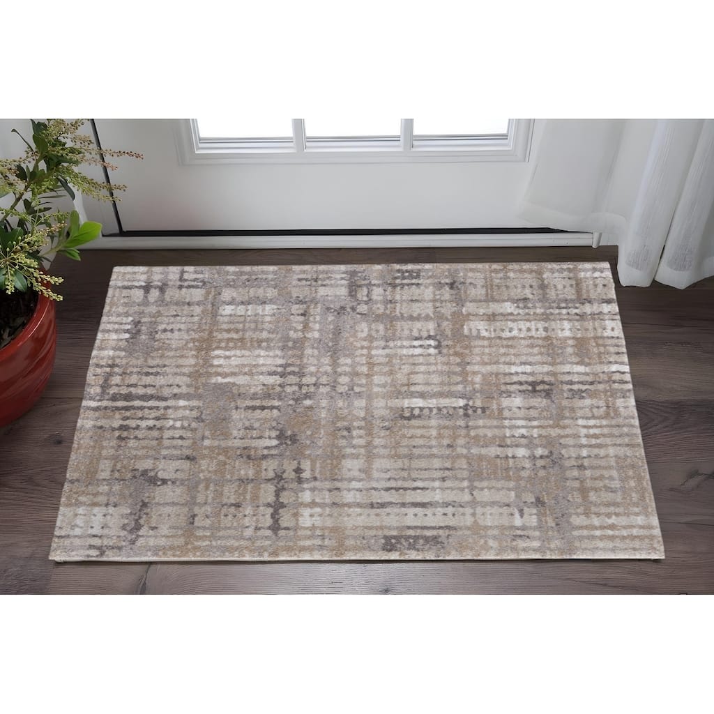 HomeRoots Abstract Industrial Rectangle Area Rug