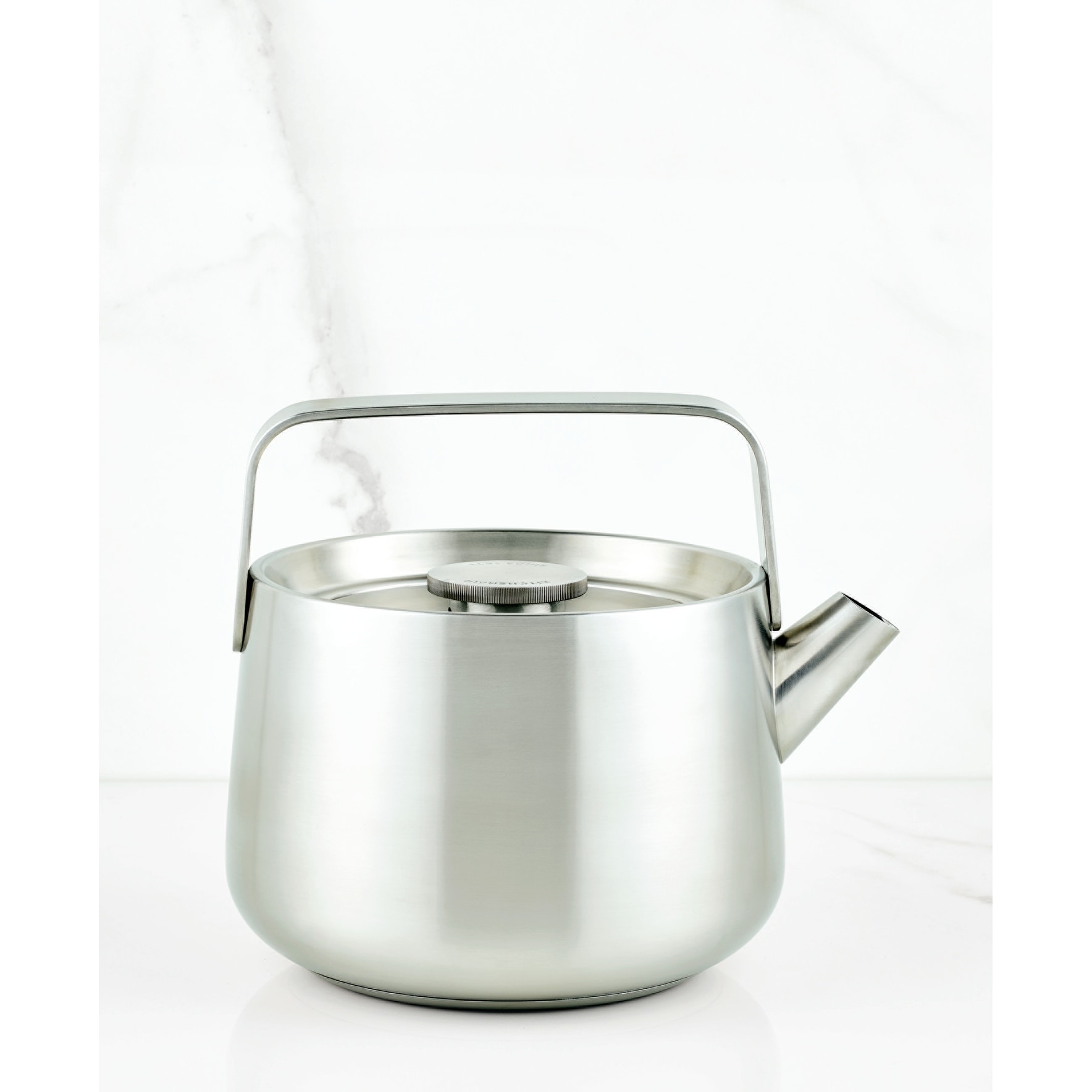 Stainless Steel Tea Kettle Induction Cooktop Modern Kitchen Stock