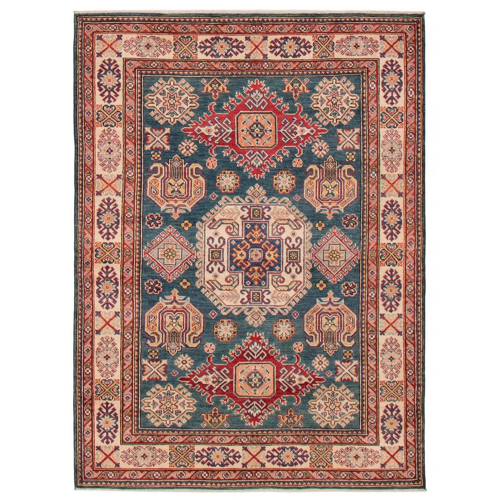 ECARPETGALLERY Hand-knotted Uzbek Ghazni Navy Wool Rug - 5'1 x 7'0