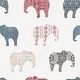 preview thumbnail 1 of 4, Galerie Wallcoverings Just 4 Kids 2 Elephants Motif Non-woven Matte Wallpaper Roll 33 feet x 21 inches - Red