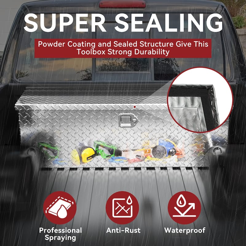 Moasis 49" Aluminum Tool Box Diamond Plate Chest Box
