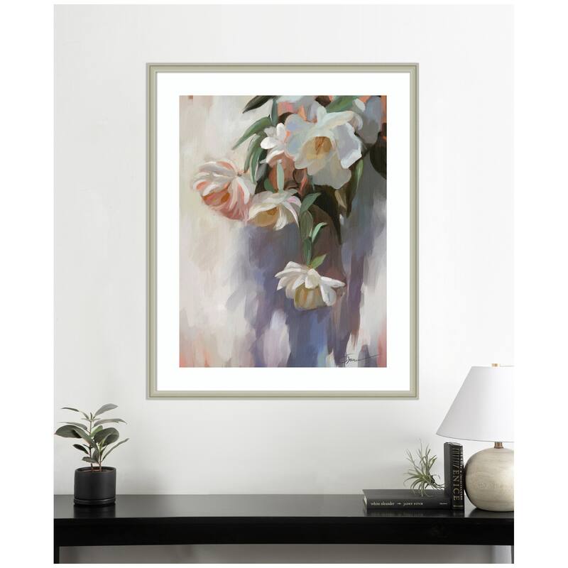 Kate and Laurel Framed Art Dangle Thumb Pastel Flower Bouquet by Mary Sparrow
