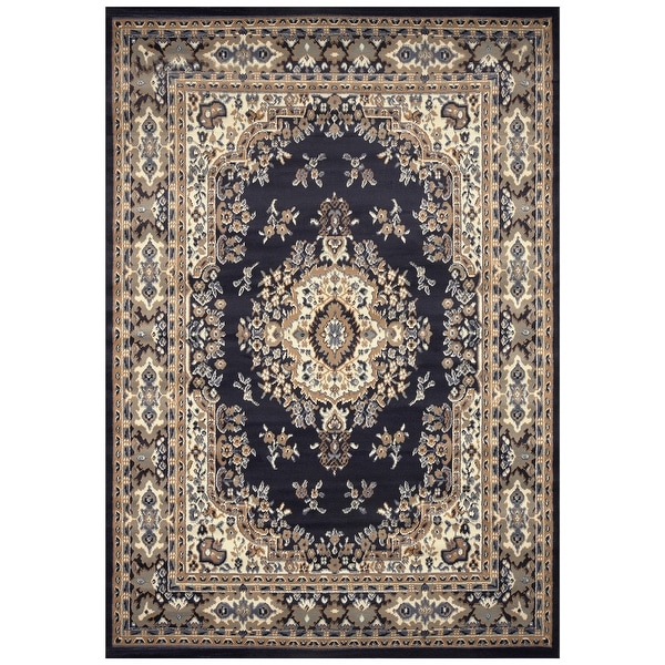 Traditional Oriental Medallion Rug Navy Blue - 2' x 3'. Opens flyout.
