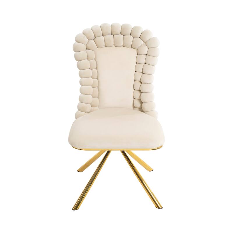 Swivel Velvet Dining Chairs Set of 2, Accent Chairs with Metal Legs