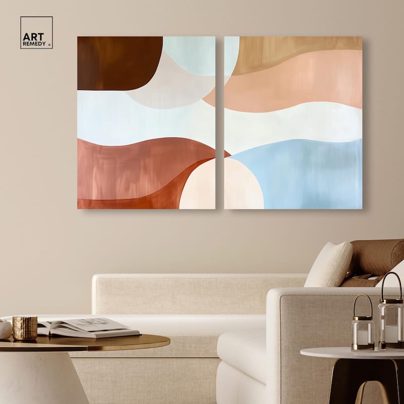 Evolving Shapes I Canvas Set of 2 by Art Remedy, Gallery Wrapped