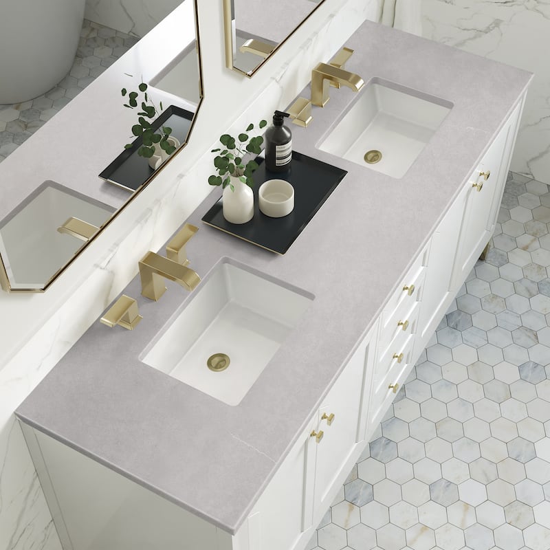 James Martin Vanities Chicago 72" Double Vanity, Glossy White