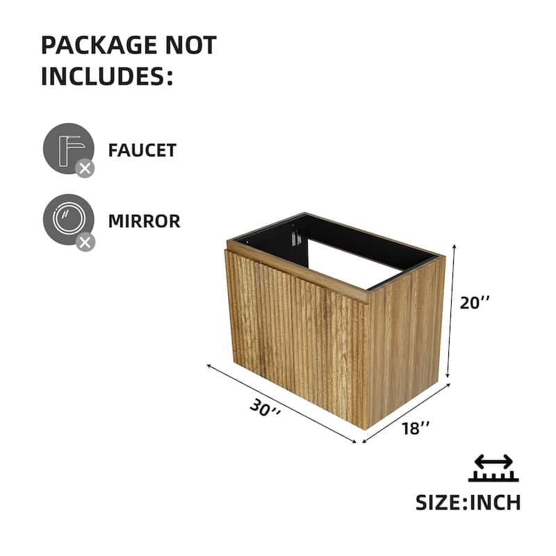 GDFStudio - Aero Modern Mid-Century Foldable Bathroom Vanity with Soft Close Function & Amper Storage Spaces, WITHOUT Sink