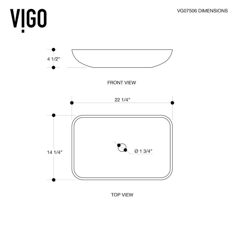 Vigo 22-1/4" Glass Bathroom Vessel Sink