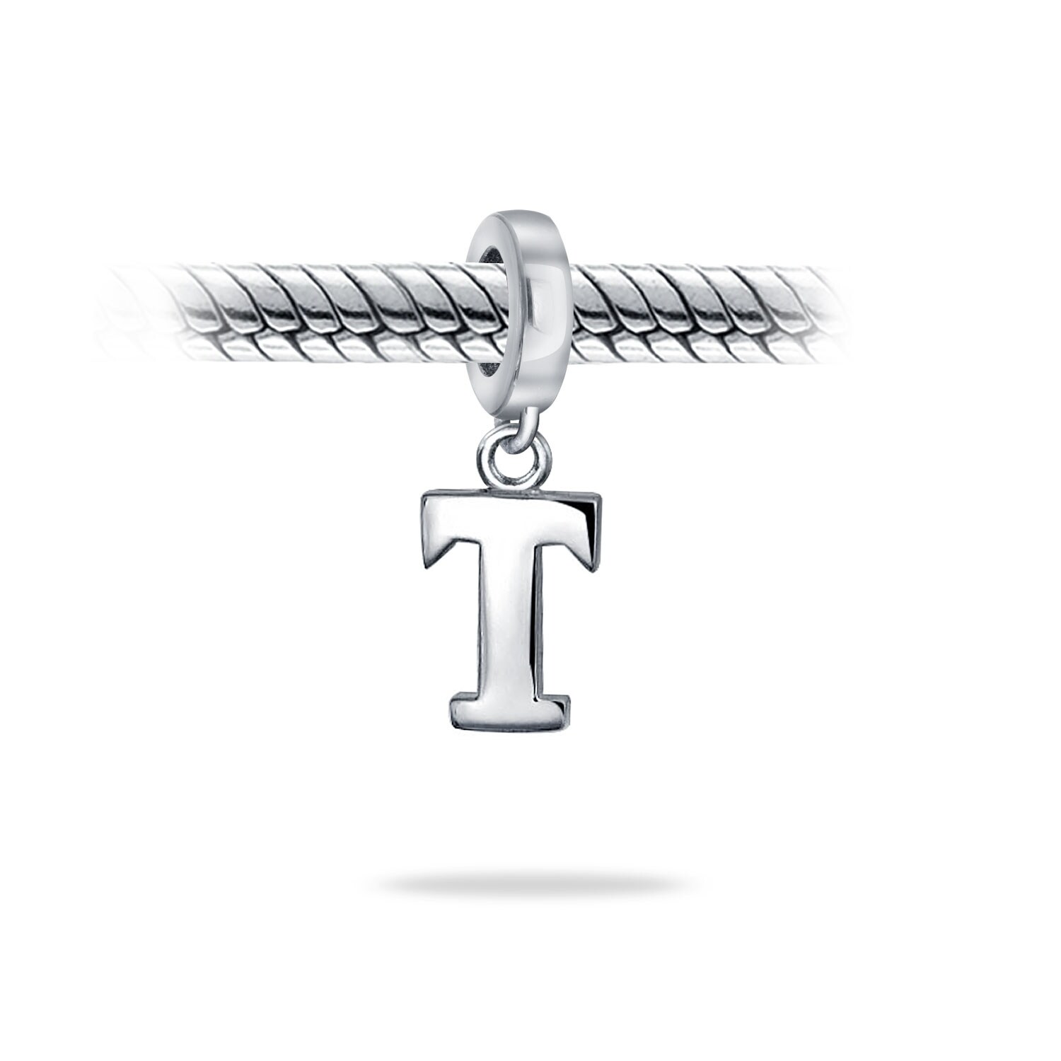 Shop Bling Jewelry 925 Sterling Silver Alphabet Block Letter T Dangle Bead Overstock 17984416