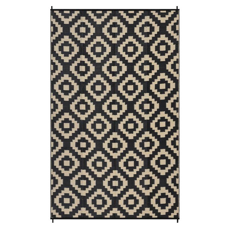 Outdoor Rug Waterproof Plastic Straw Rug Reversible Rug for Patios Decks Porch Camper Balcony Backyard
