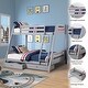 preview thumbnail 8 of 7, Grey Twin over Twin/ Full Bunk Bed with Underbed Drawers